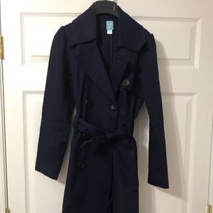 Barney’s Womens Trench Coat, navy, size S